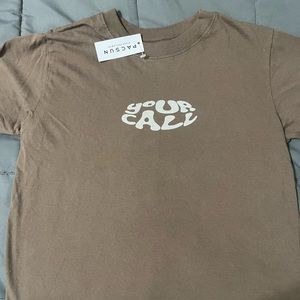 brandy melville brown baby tee